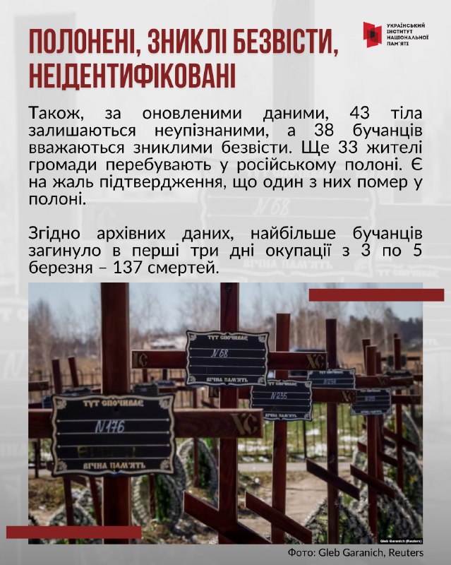31 березня – третя річниця визволення міста Бучі від російських окупантів 31 березня – третя річниця визволення міста Бучі від російських окупантів